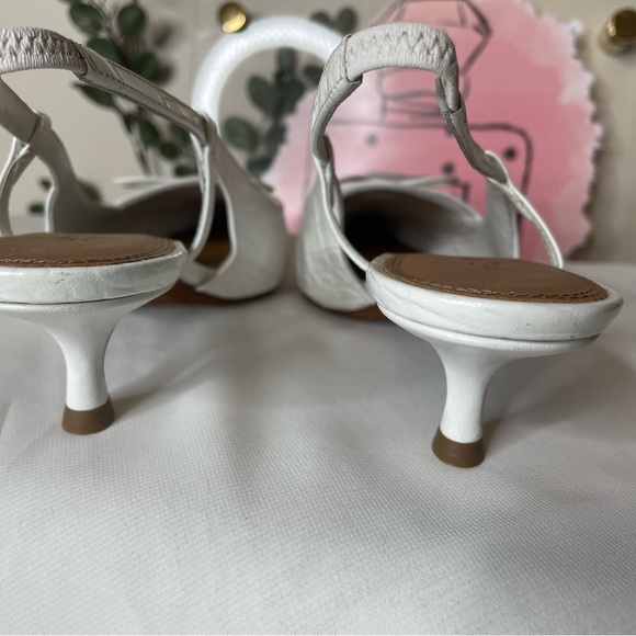 Polo RL White Croc Leather Slingback - Picture 9 of 11